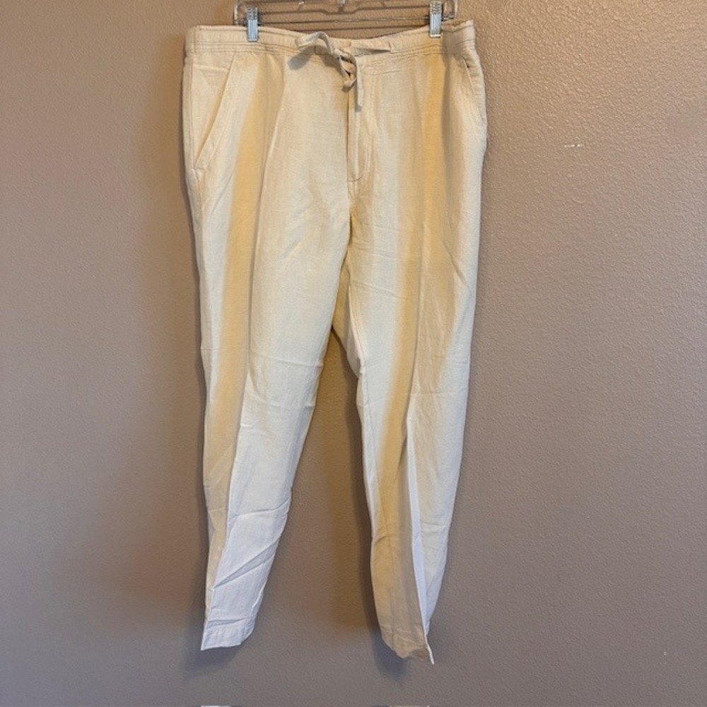 NWT Cubavera Linen Blend Men's Regular Fit Drawstring Pants XL 30" Inseam - Picture 2 of 9